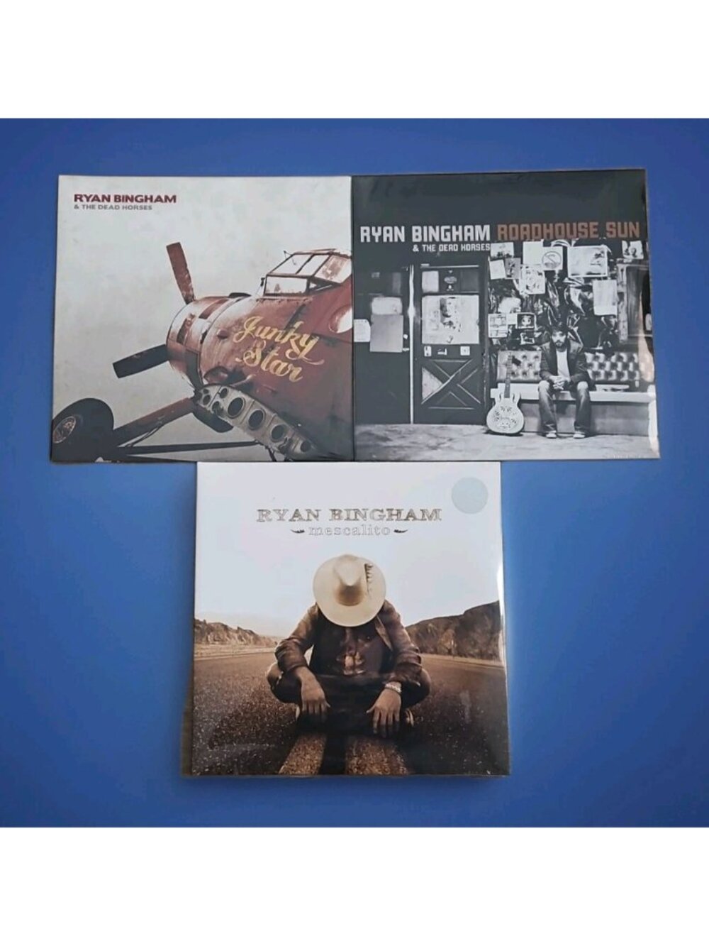 Lot of 3 Ryan Bingham Records (New): Junky Star, Mescalito, Roadhouse Sun